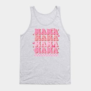 Mama Pink Retro Valentines Shirt, Mama Mini Matching Valentines Tank Top